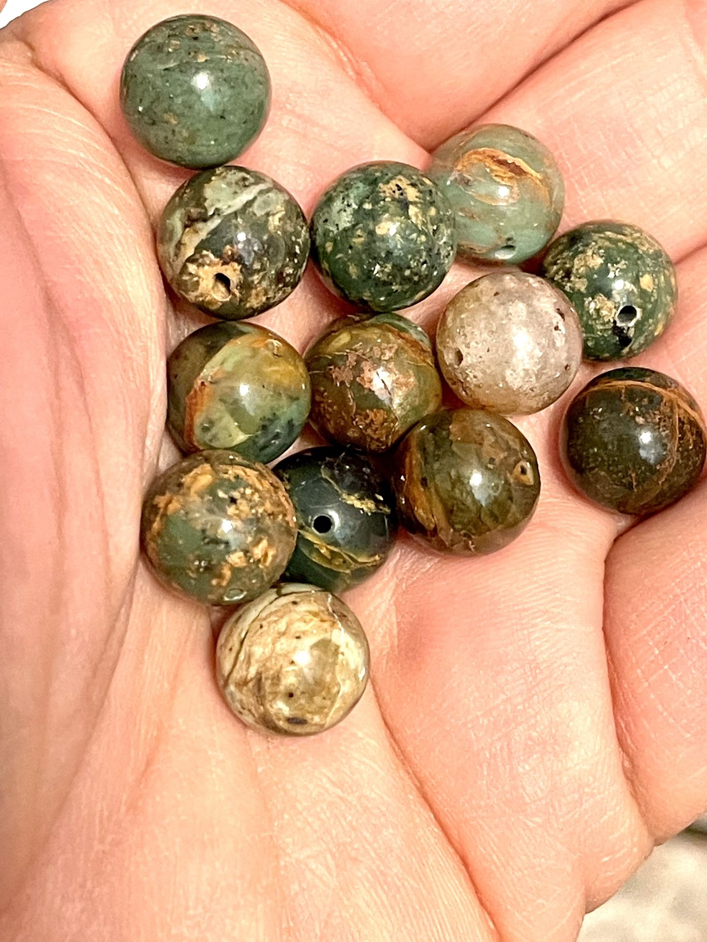 Lot Of 10mm Rainforest Rhyolite Beads 275