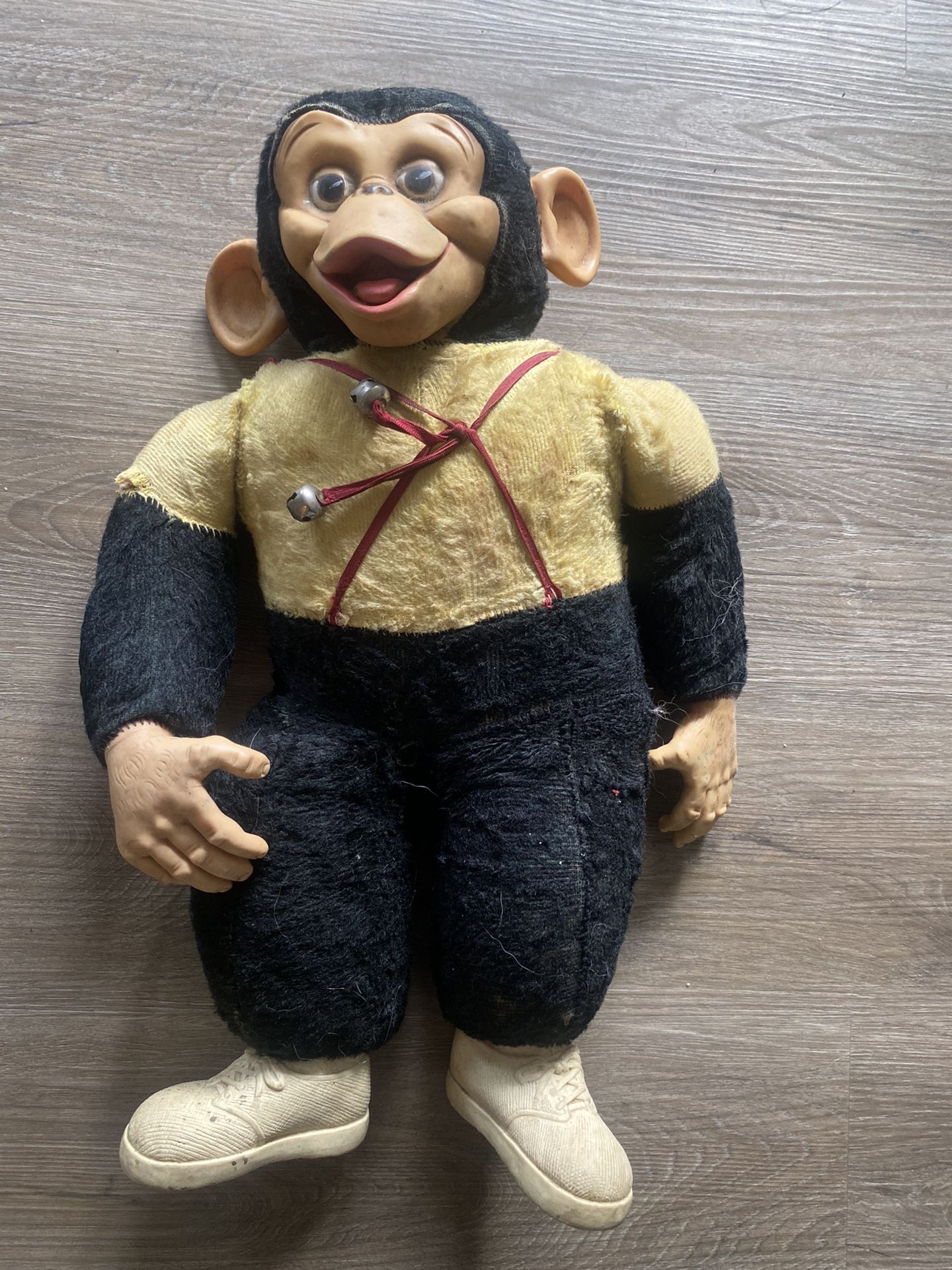 VINTAGE ZIPPY ZIP MONKEY MR BIM PLUSH 21" VINYL FACE EARS HANDS FEET