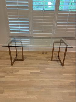 CB2 glass dining table  6x3