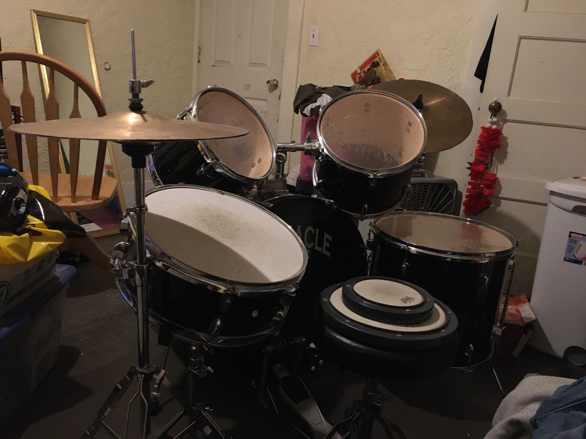 Drum set with 2 drum pads and chair
