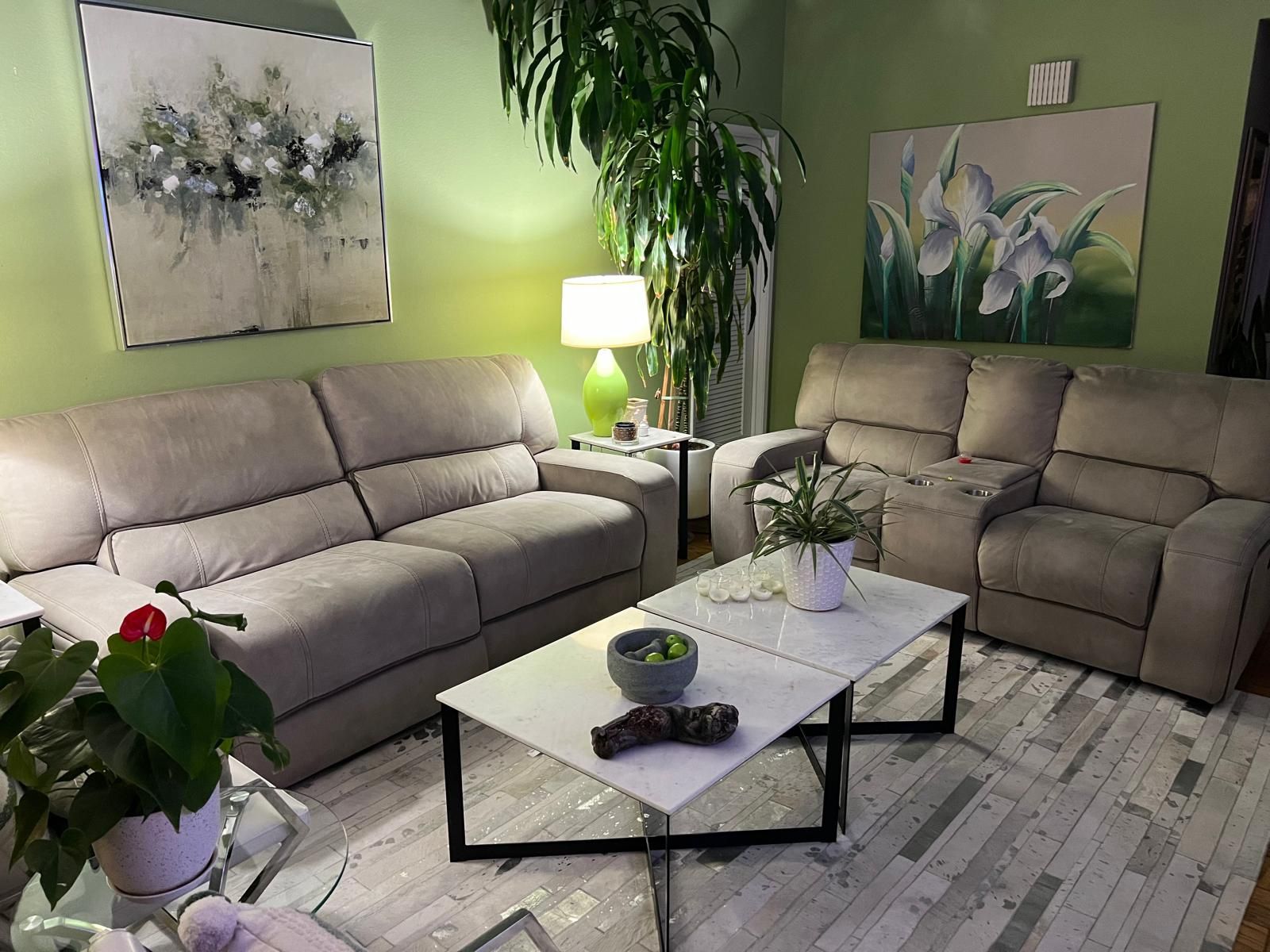 Sofa and Loveseat with Power Recliner (4 Total) With USB