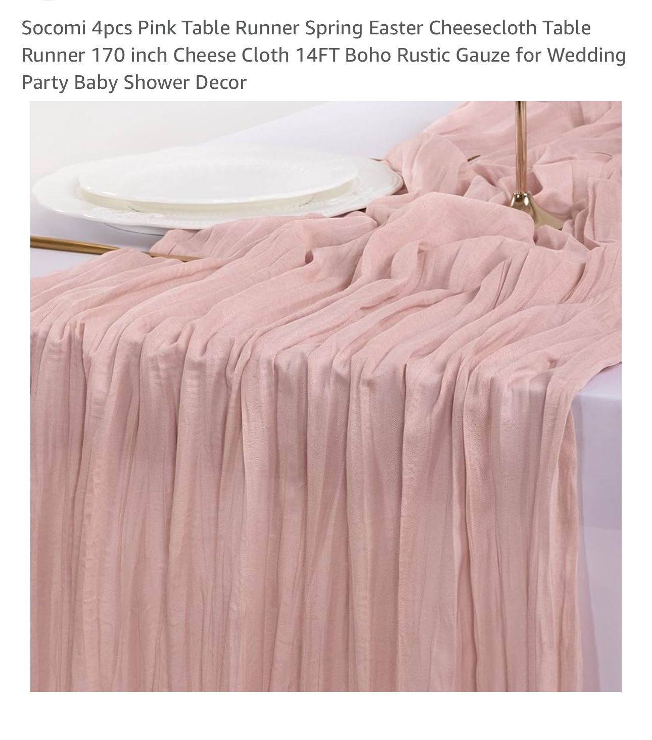 Soft Pink Cheesecloth Table Runners 14ft