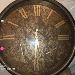 Vintage Wall Clock with Thermometer