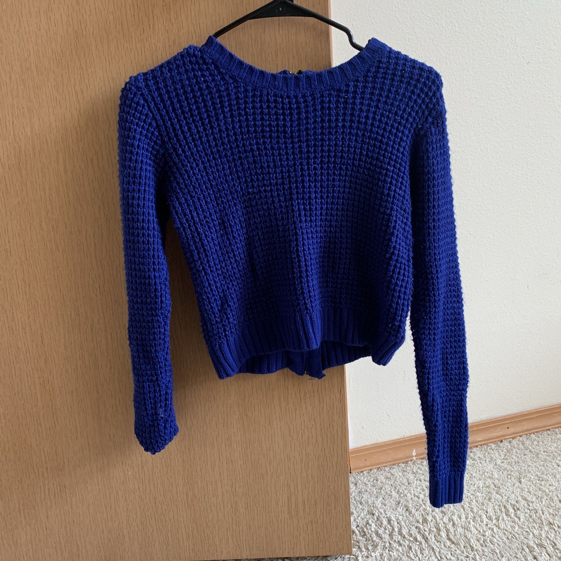 Blue Cropped Sweater