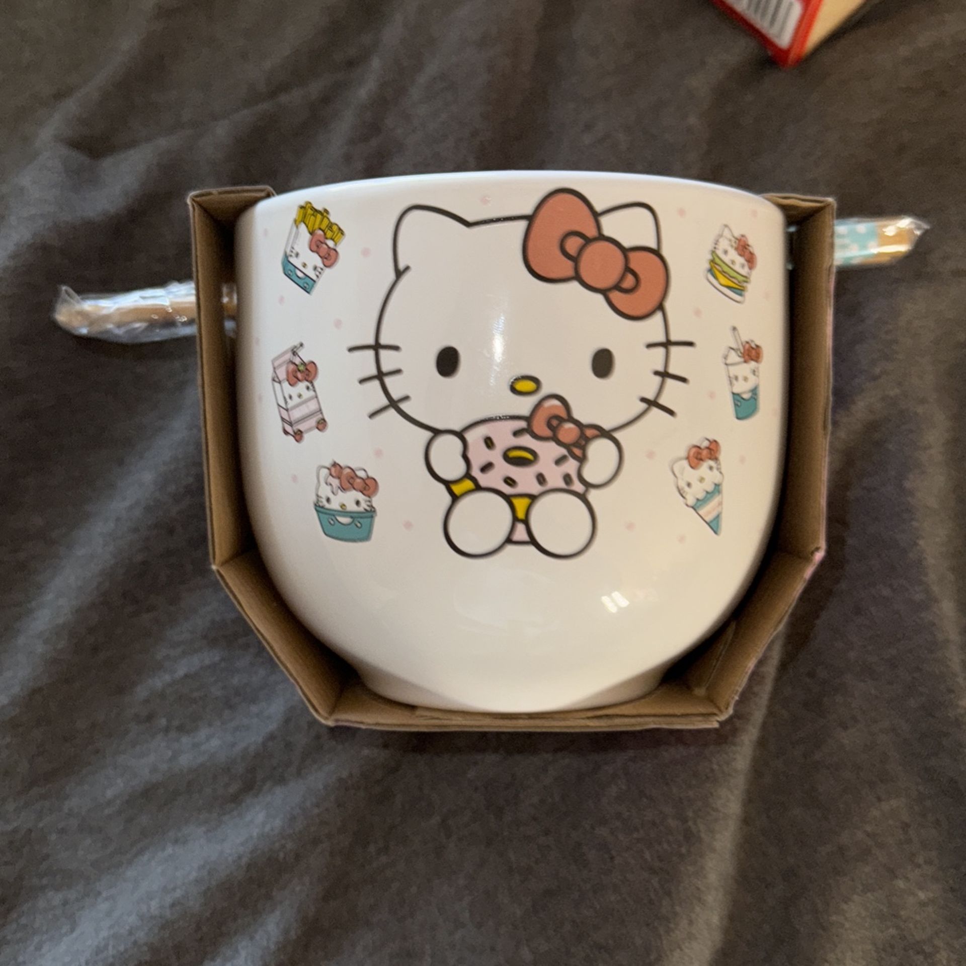 Hello Kitty Ceramic Bowl With Chopstick 