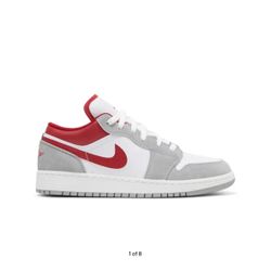 Air Jordan 1 Low SE GS 'Light Smoke Grey Gym Red'