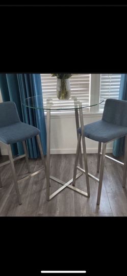 Pair Of Blue Barstools 