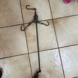 Antique Farm Steelyard Hanging Scale – 250 lb Butcher Scale – Rustic Decor