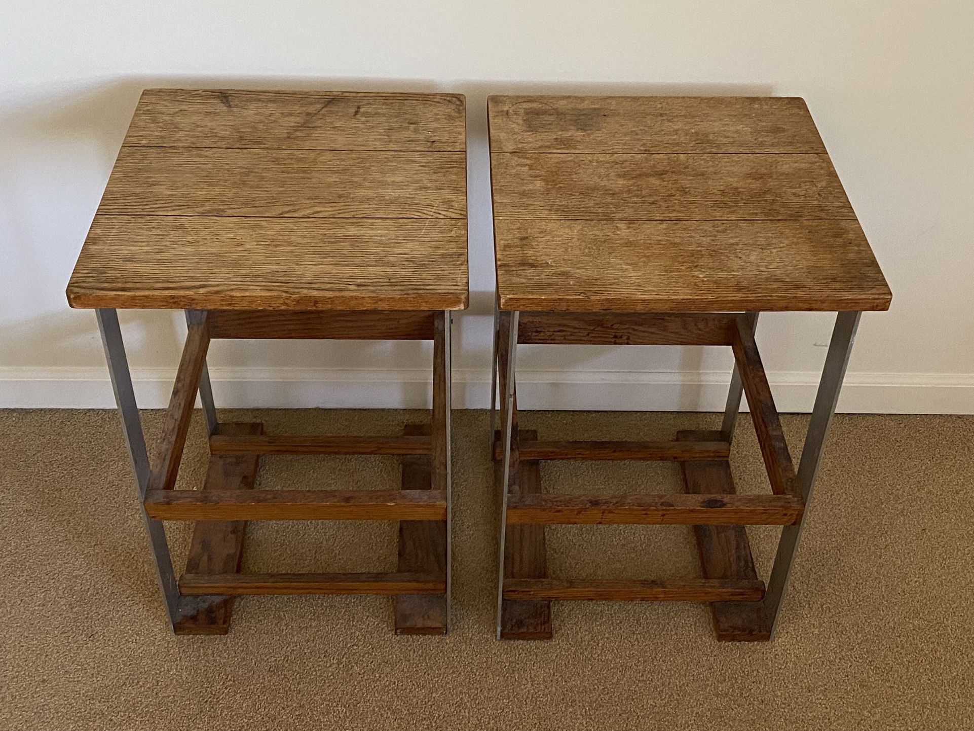 Metal / Wood End Tables Or Nightstands