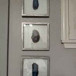 Set Of 3 Wall Decor Framed Agate Rocks