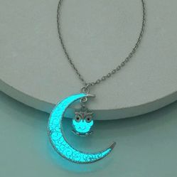Luminess moon, owl, necklace