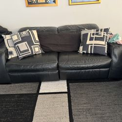 Leather Double Recliner Sofa