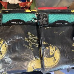 Disney NIGHTMARE BEFORE CHRISTMAS black / yellow Tablecloth new