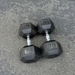 Hex Rubber Dumbbells 