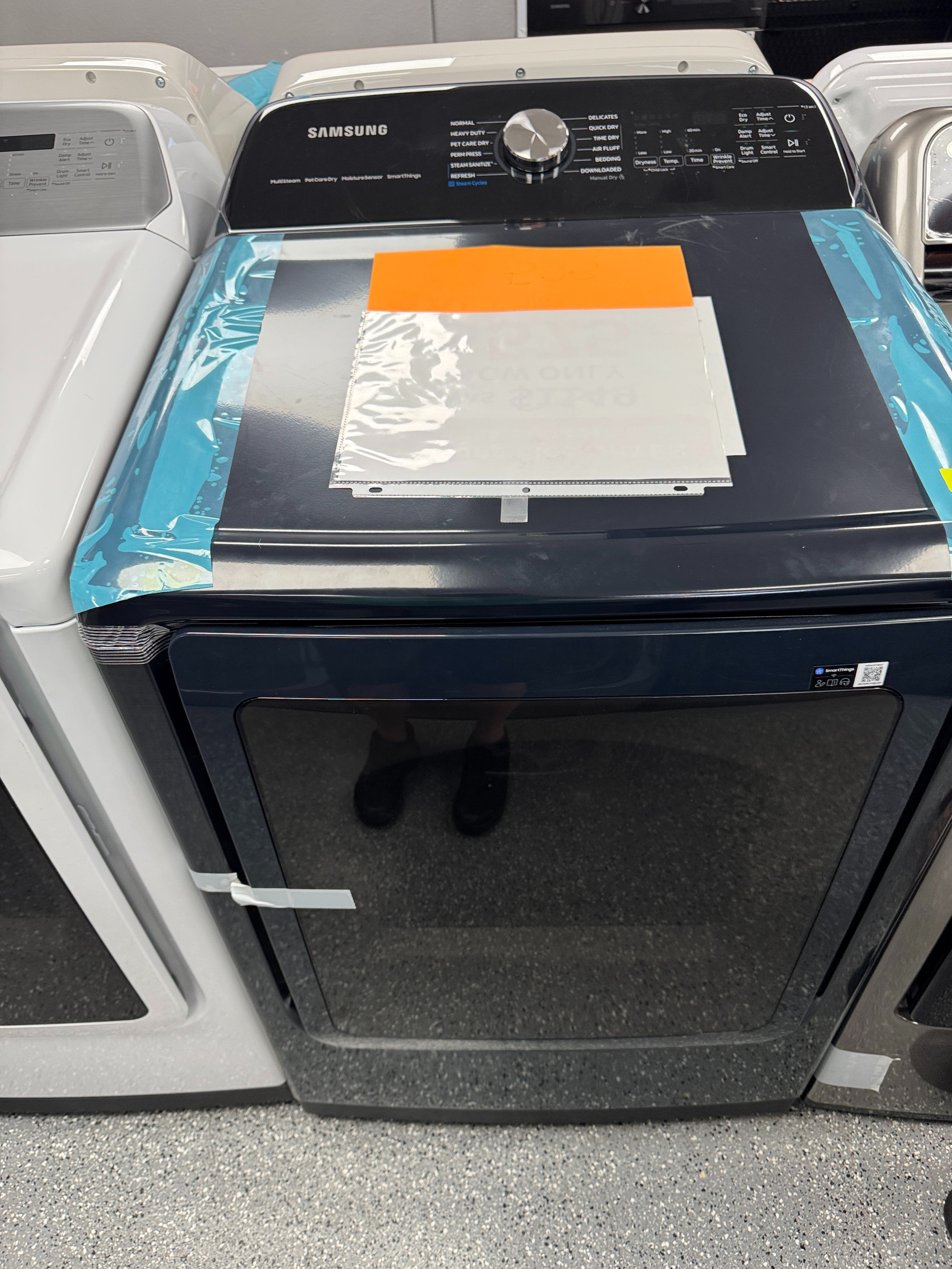 Navy Blue Samsung Electric Dryer 7.4 Cu Ft Units are new open box scratch and dent