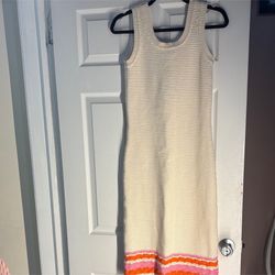 Sleeveless Knit Dress with Colorful Accents