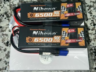 (2) Nihewo 3S Lipo Battery 11.1V 6500mAh RC Lipo Battery 90C XT60