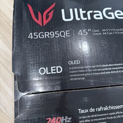 LG 45" UltraGear OLED Curved Gaming Monitor, 240 Hz, Ultrawide, 45GR95QE-B, Gsync, Freesync, MINT Condition