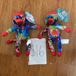 2 For $16 New! The-Dye Plushie Monkey - Cutest Plush Pal!