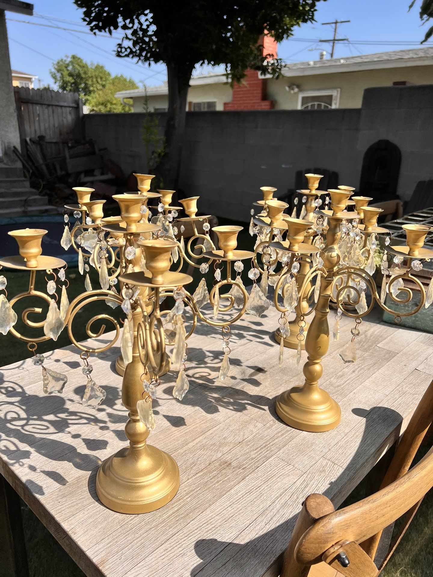 Gold Candle Candelabras 4 Party Decor Smoke Free Home