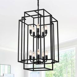 10 light black chandelier 