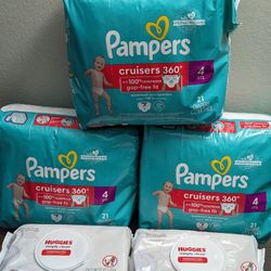 Pampers Size 4 Diapers And Wipes 