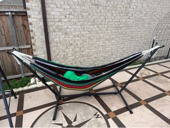 Hammock with Space Saving Steel Stand