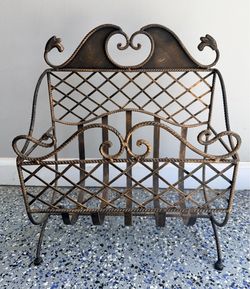 4. Ornate Metal Magazine Rack / Floor Basket