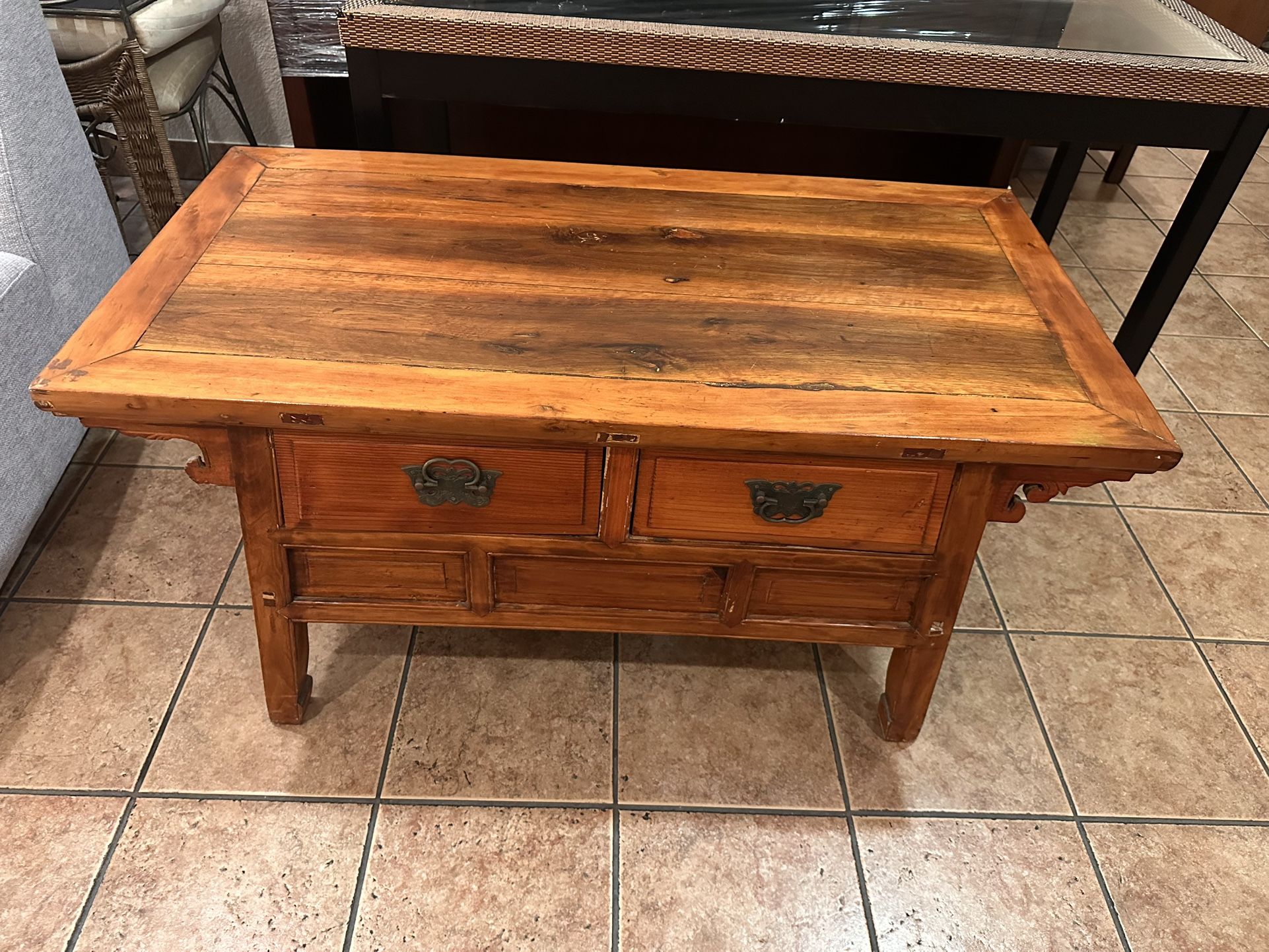 Rustic Coffee Table With Drawers
