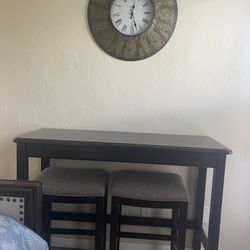 Solid Wood Counter table with 2 Chairs 