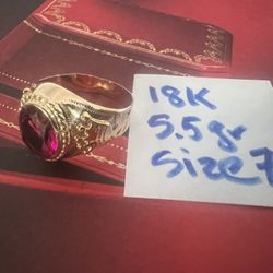 18K Solid Gold Wedding Ring 5.5 Size 7