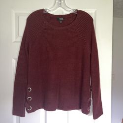 ANA Grommet Style Burgundy Sweater