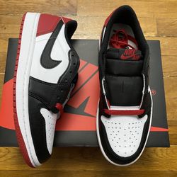 Size 10.5, 11, 11.5, 12, 12.5, 13, 14 - Jordan 1 Low Retro OG Black Toe Red Men’s