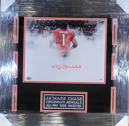 Bengals Ja'Marr Chase Signed, JSA-Certified, Custom-Framed 11x14 Photo Display Piece