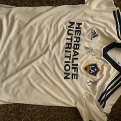 LA Galaxy Jersey  Shirt.   With Three Signatures