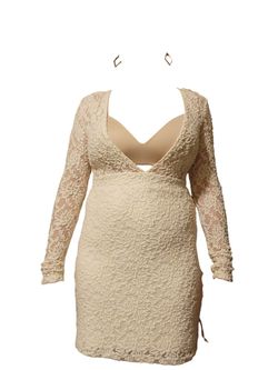 Very Bold White Lace Body Con Dress