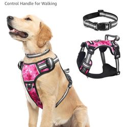 New Size Large Dog Harness - Pink Camo