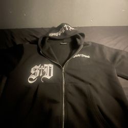 Supply & Demand black zip up hoodie Size L 