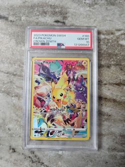 2023 POKEMON SWORD & SHIELD CROWN ZENITH #160 FULL ART/PIKACHU PSA 102023