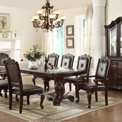 Kiera Expandable Dining Table Set With 6 Chairs 
