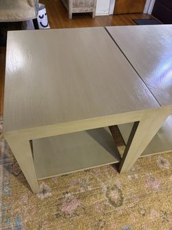 Light Grey/green Side Tables (2) Pair
