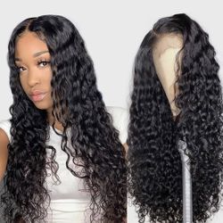 Human Hair Lace Frontal Wig Water Wave And Body Wave 