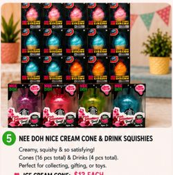 Nee Doh Nice Cream Cone & Drink Squishies