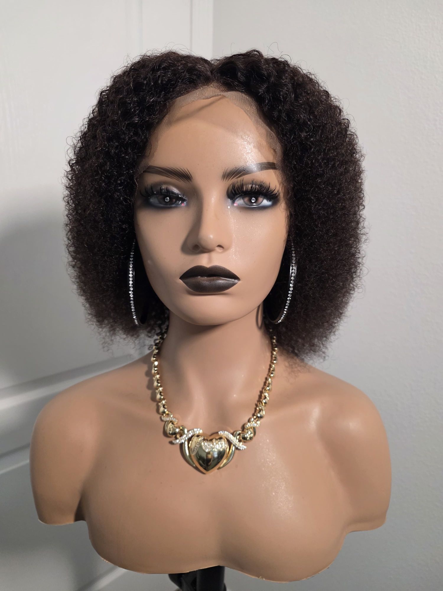 12” Kinky Curly 13x4 Lacefront Human Hair Wig