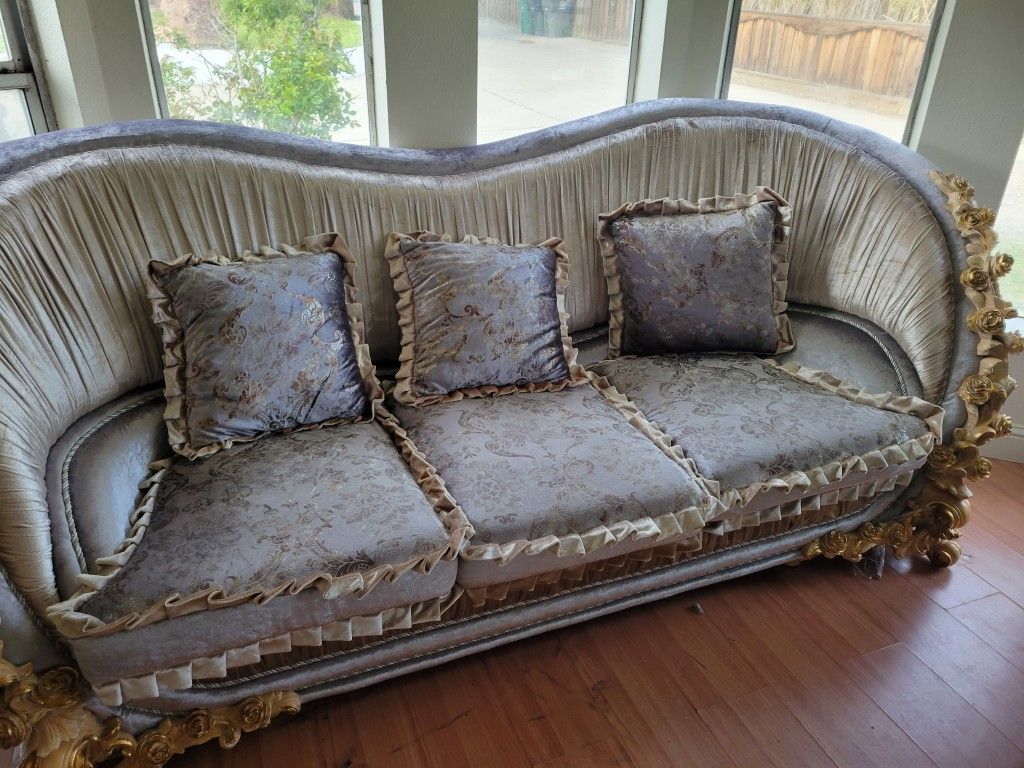 Vintage chaises and sofa