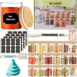 20 pack Glass Jars with Bamboo Lids