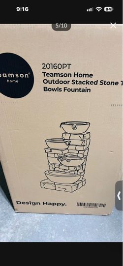 Home 33.25 in. Cascading Bowls and Stacked Stones LED Outdoor Water Fountain for Gardens, Landscaping, Patios, Balconies, and Lawns for a Calming Oasi