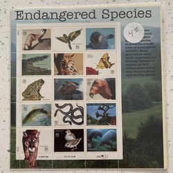 1 Panel of 15 .32 Cent US Postal Stamps - Endangered Species