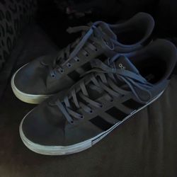 Men's Gray Adidas With Black Stripes 