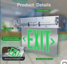 Qlite Recessed Mount Edge-Lit LED Exit Sign.contractor Grade Pack Of 2